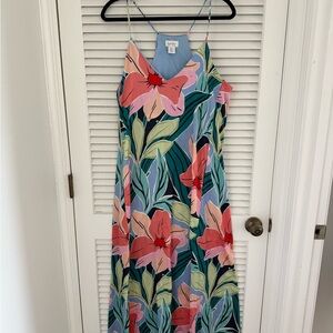 Nicole Miller Blue and Pink Spaghetti Strap Sundress
